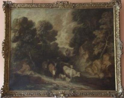 Cattle Returning Along a Wooded Lane