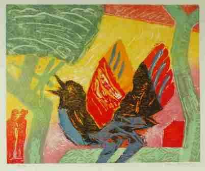 Woodcut - the Garden II
