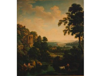 Classical Landscape with Temple of the Sybil (No.99) by George Lambert Classical Landscape with Temple of the Sybil (No.99) by George Lambert