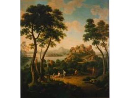 Classical Landscape With Temple and Amphitheatre (No.98) by George Lambert Classical Landscape With Temple and Amphitheatre (No.98) by George Lambert