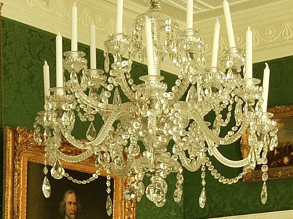 A cut glass chandelier in George III style A cut glass chandelier in George III style